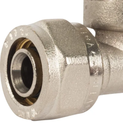Тройник комбинированный Valtec 16x1/2"x16 мм ВР никелированная латунь VTM.332