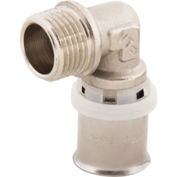 Угол комбинированный 90° Valtec 1/2"x20 мм НР никелированная латунь VTM.253.N.002004
