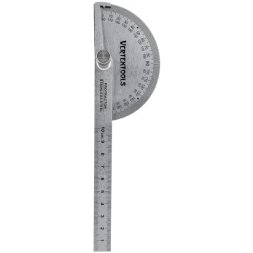 Линейка измерительная стальная с транспортиром Vertextools 3040-90-150 150 мм